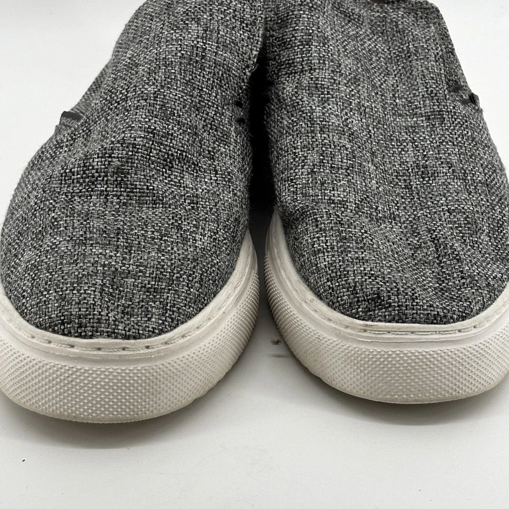 Hey Dude Peyton Womens 8 Linen Grey Black Pull-On Shoes Low Top 6UK 39EU